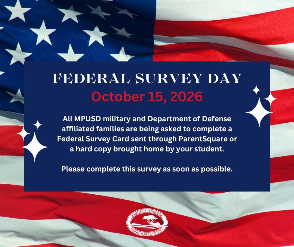A graphic promoting Federal Survey Day on October 15, 2026, set against an American flag background.